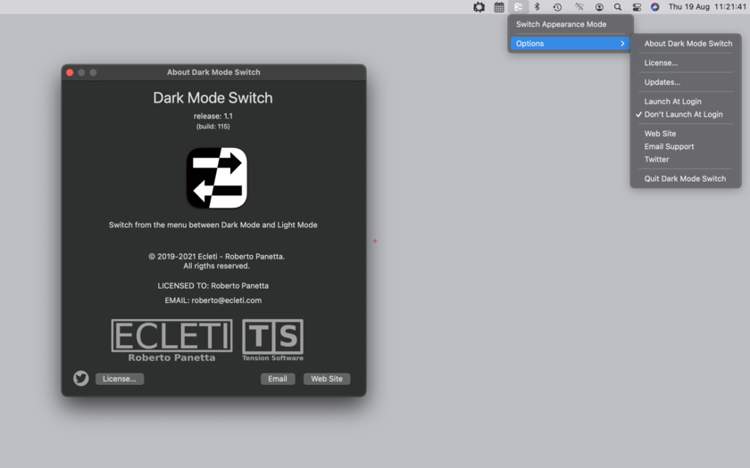 Dark Mode Switch 1.2.1 Mac 破解版 深色模式切换工具