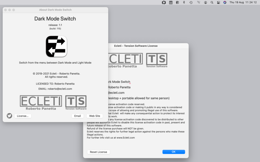 Dark Mode Switch 1.2.1 Mac 破解版 深色模式切换工具