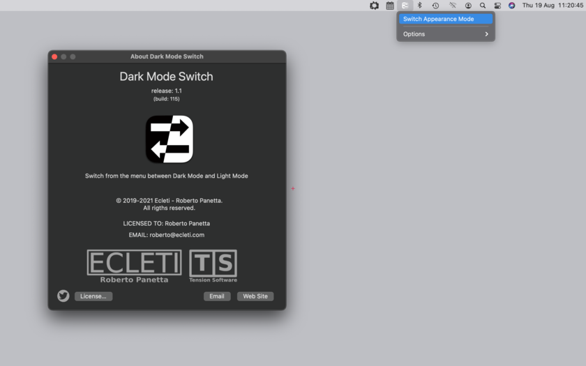 Dark Mode Switch 1.2.1 Mac 破解版 深色模式切换工具