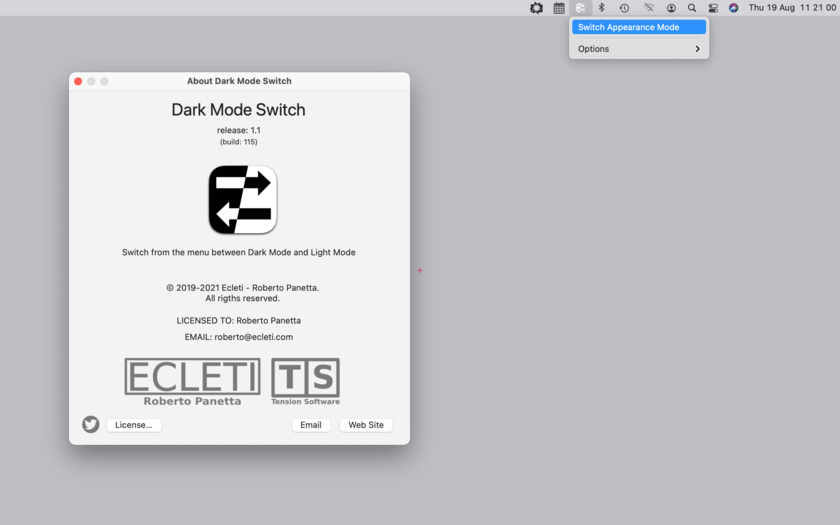 Dark Mode Switch 1.2.1 Mac 破解版 深色模式切换工具