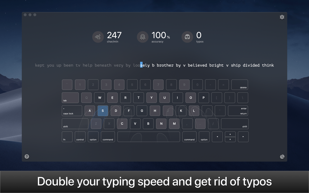 KeyKey Typing Practice 2.9.1 Mac 破解版 优秀的键盘打字练习软件