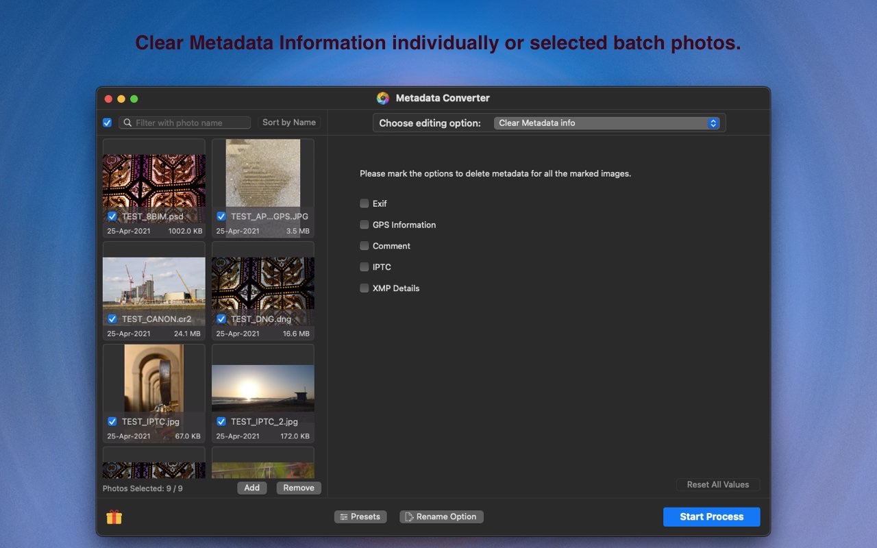 Metadata Converter 1.6 Mac 破解版 图像元数据编辑工具