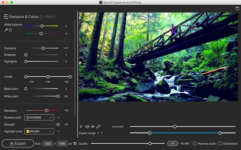 liquivid Video Exposure and Effects 1.4.1 Mac 破解版 - 视频增强工具