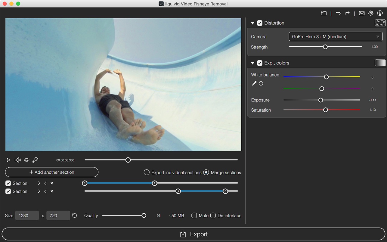 liquivid Video Fisheye Removal Mac 破解版 视频鱼眼镜头校正工具
