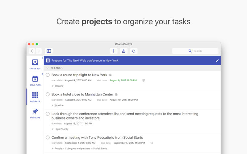 Chaos Control for Mac 1.15 破解版 - GTD, Tasks & To-Do Lists