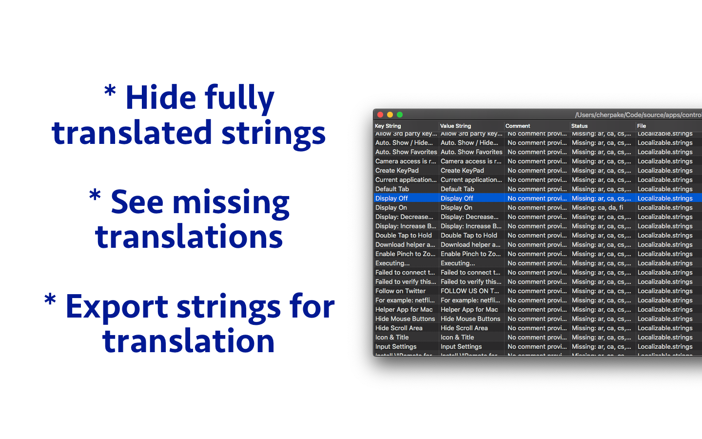 18 Strings 2022.6 Mac 破解版 Xcode项目文件翻译工具