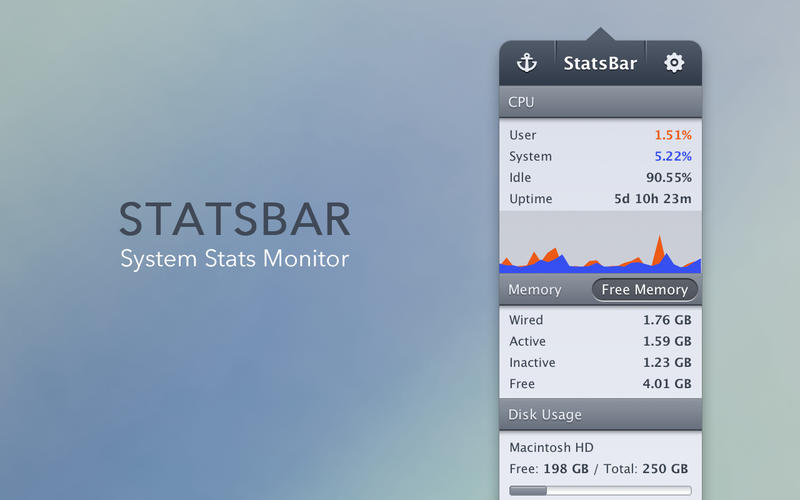 StatsBar - System Monitor 2.9 Mac 破解版 - Mac 上优秀的系统监控工具
