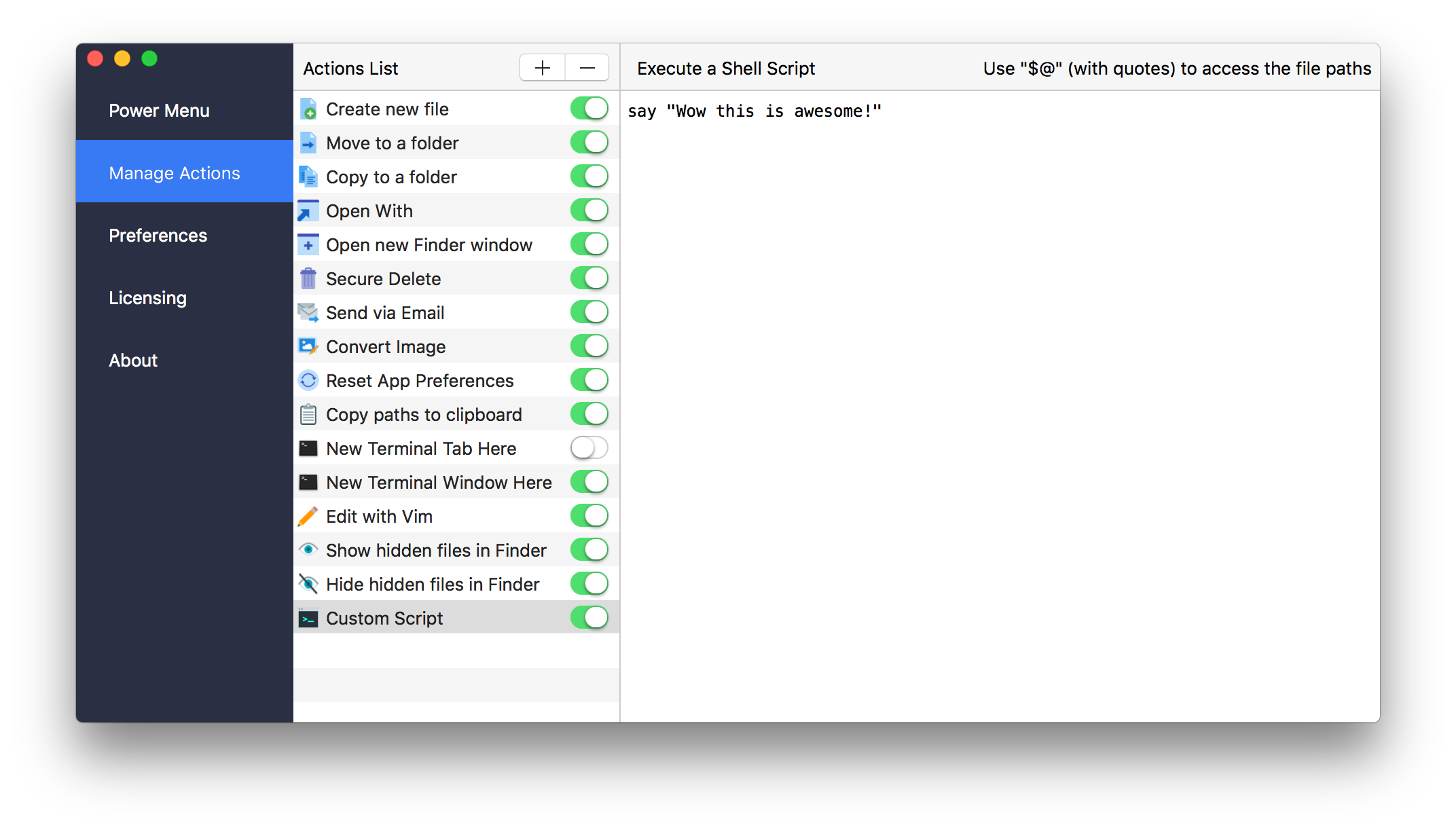 Power Menu 1.0.12 Mac 破解版 强大的右键菜单finder扩展
