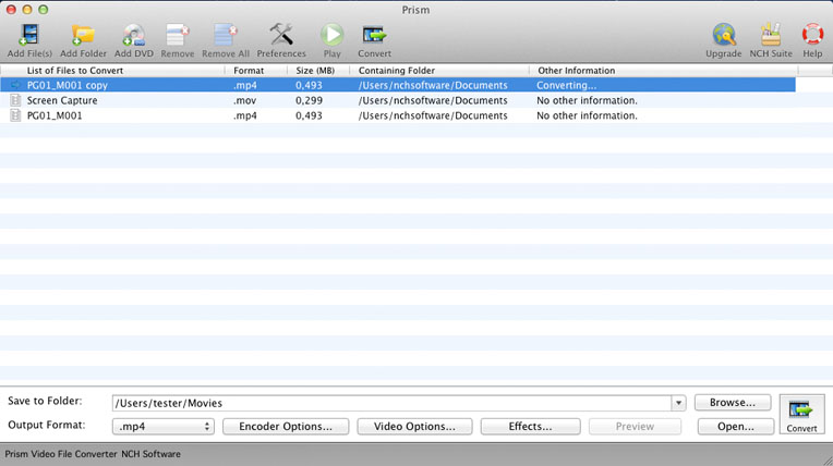 NCH Prism Plus 9.35 Mac 破解版 稳定全面的多格式视频转换器
