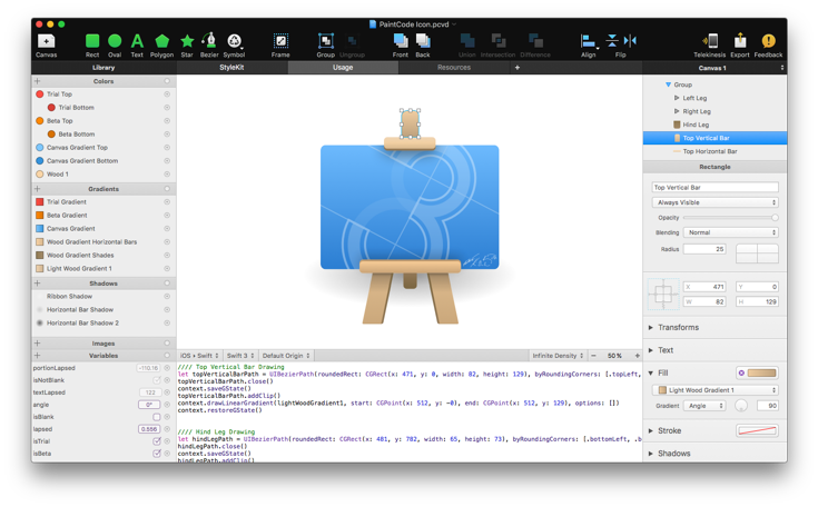 PaintCode 3.5.4 Mac 破解版 Mac上强大的iOS矢量绘图编程软件