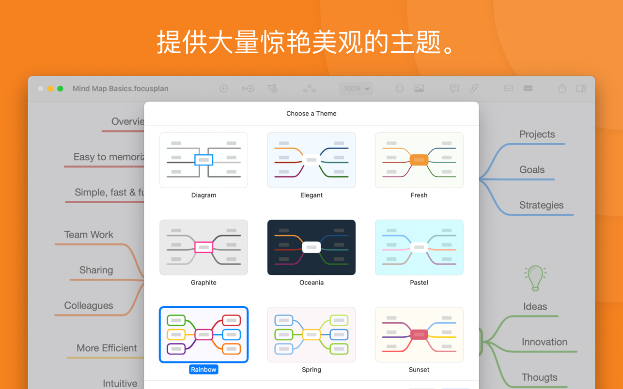 Focusplan Pro 1.6.17 Mac 中文破解版 思维导图与头脑风暴