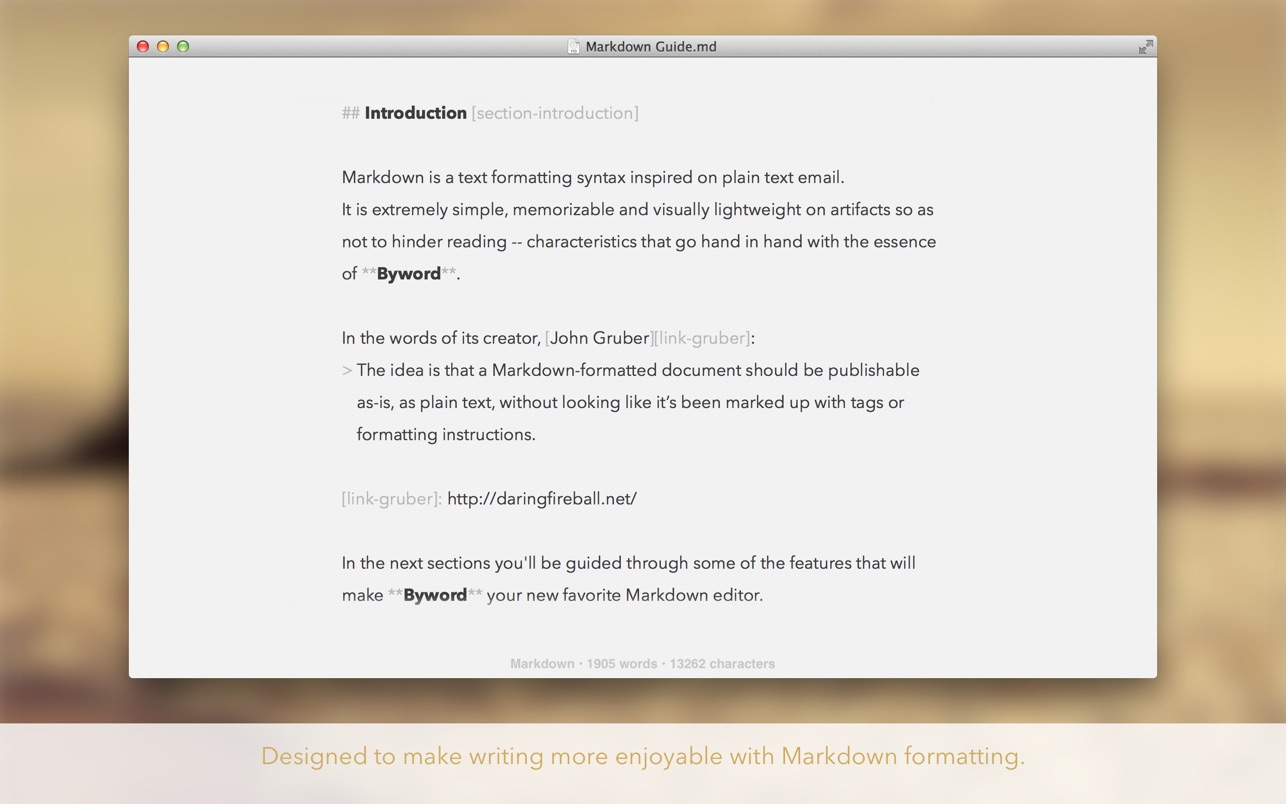 Byword 2.9.5 Mac 破解版 Mac上简洁优秀的Markdown编辑器