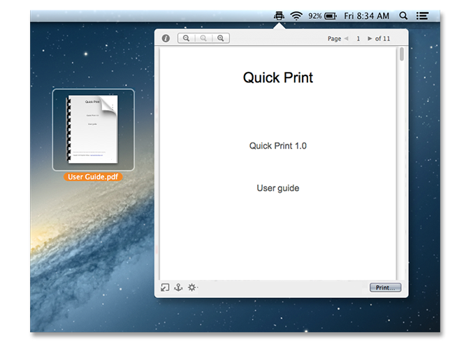 Quick Print 1.0.10 Mac 破解版 快速打印软件