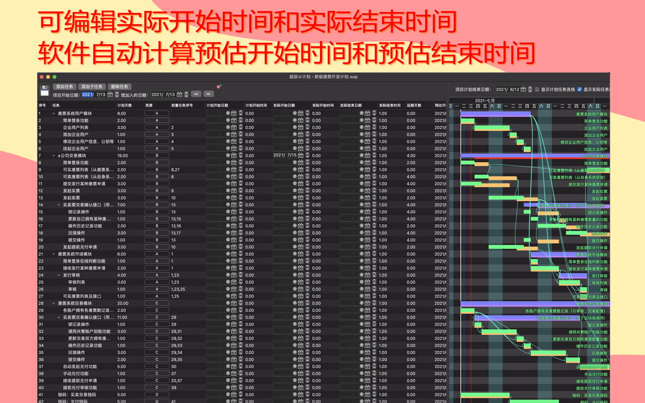 超级U计划 Super U Plan 16.8.4 Mac 破解版 使用甘特图制定和管理您的计划