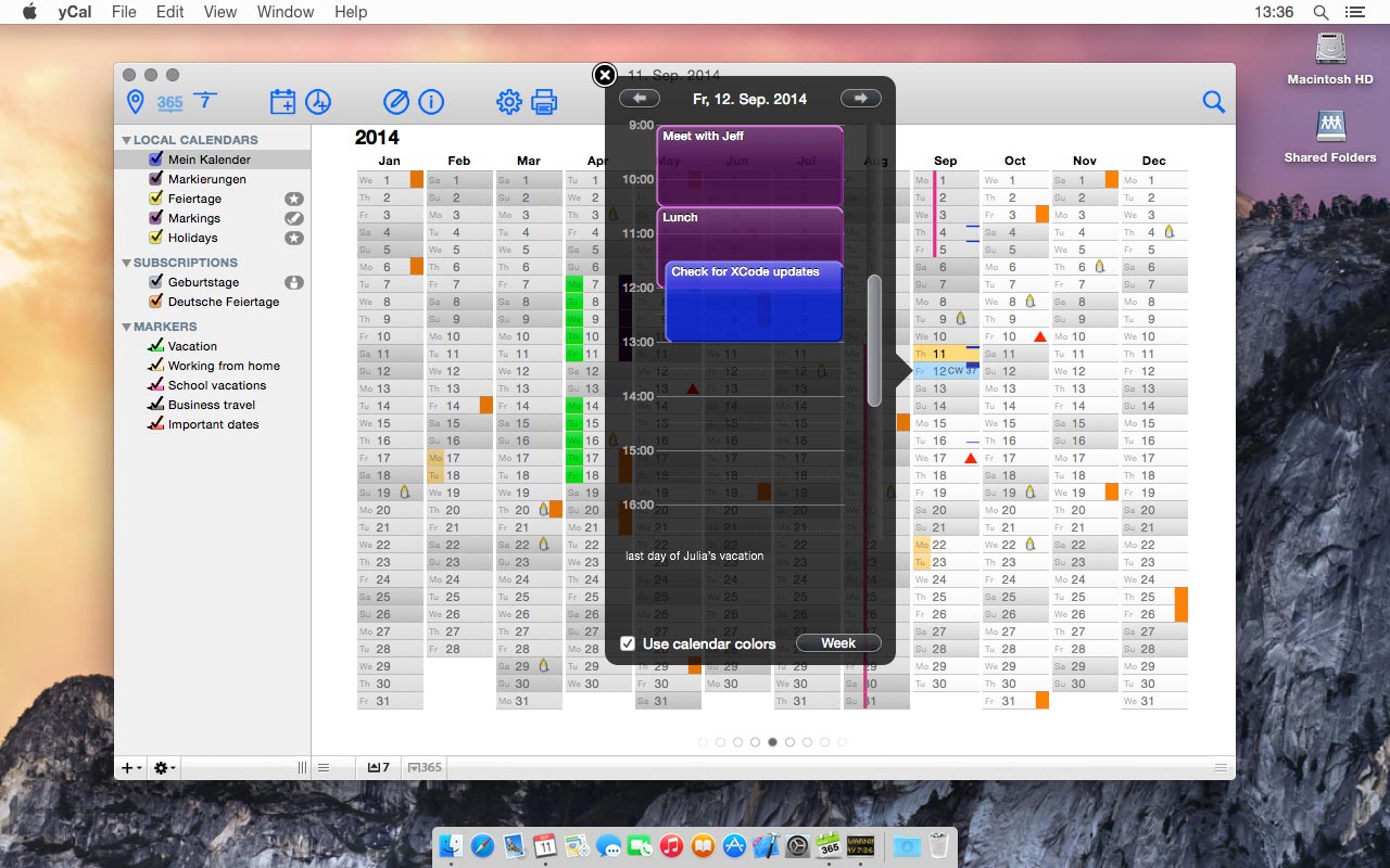 yCal 1.6 Mac 破解版 高颜值强大的日历工具