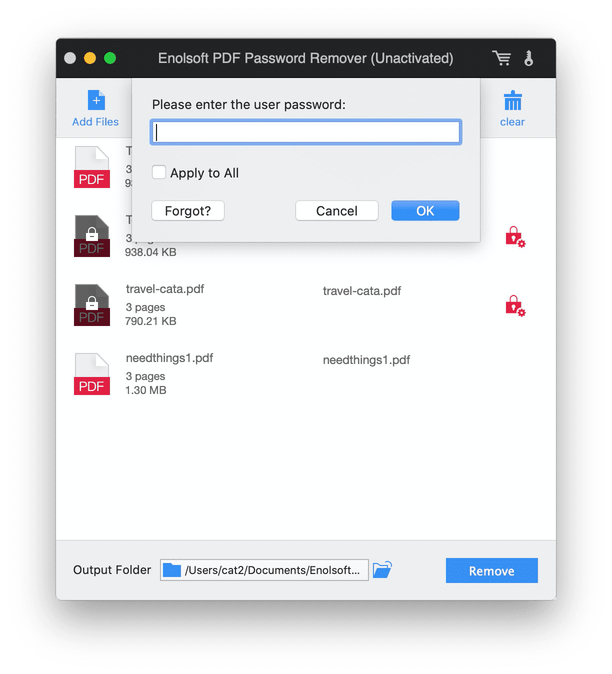 Enolsoft PDF Password Remover 3.8.0 Mac 破解版 PDF密码删除工具