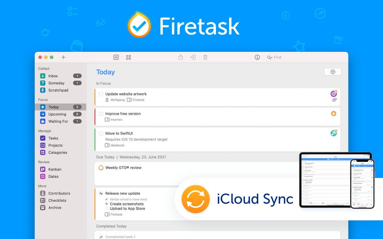 Firetask 4.6.9 Mac 破解版 GTD任务管理工具