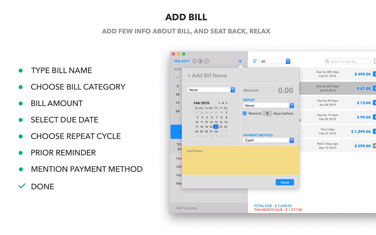 Bill Express 1.4 Mac 破解版 付款及计划账单管理