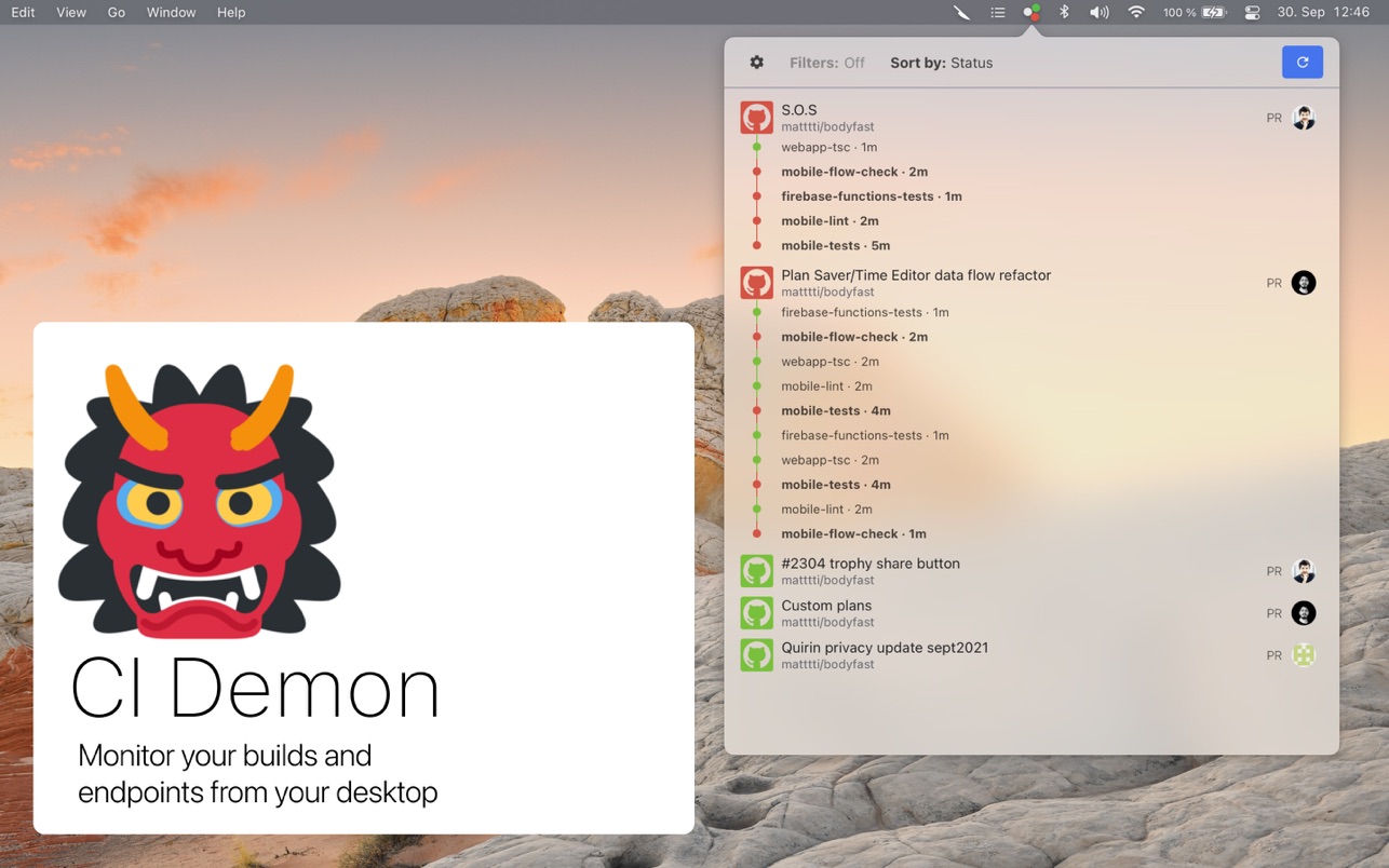 CI Demon 3.0.27 Mac 破解版 菜单栏应用程序