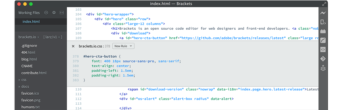 Brackets 1.13 Mac 破解版 高效macos代码编辑器