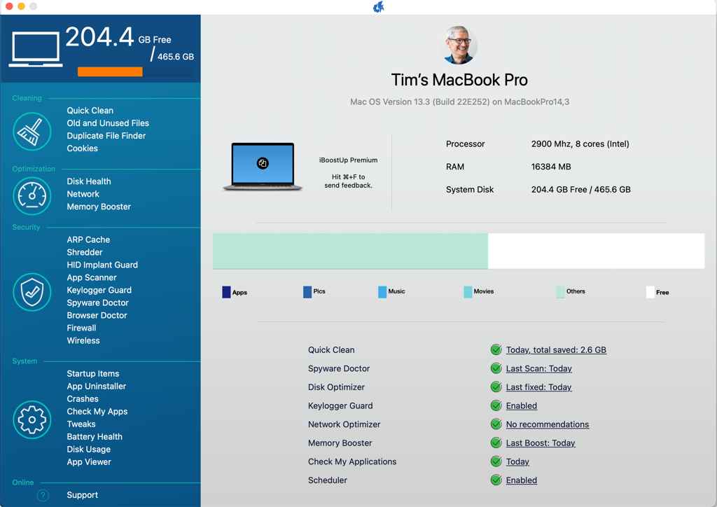 iBoostUp Premium 9.8 Mac 破解版 Mac实时系统优化工具