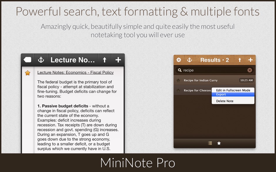 MiniNote Pro 5.91 破解版 – Mac上优秀的笔记记事软件之一