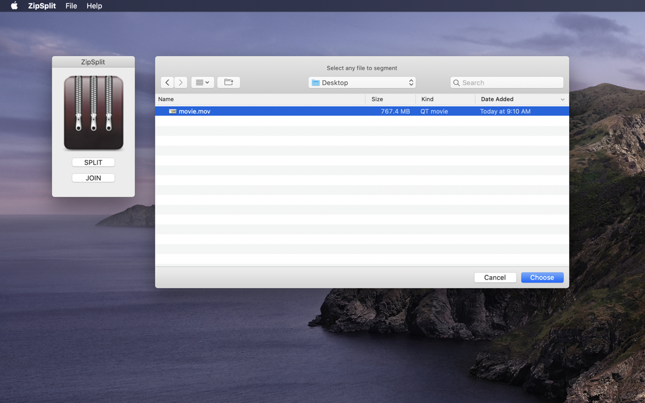 ZipSplit 2.4 Mac 破解版 压缩包分割软件