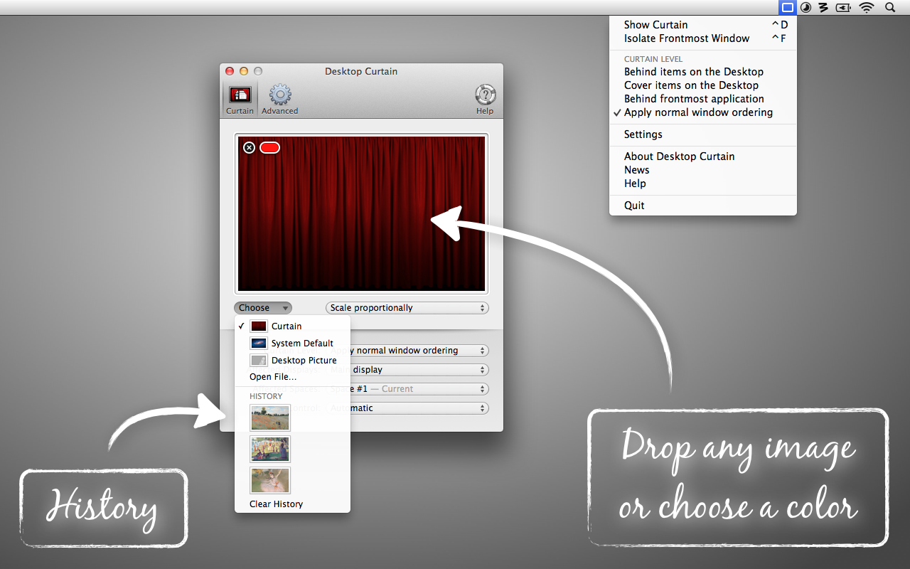 Desktop Curtain 3.1.3 Mac 破解版 桌面隐藏软件