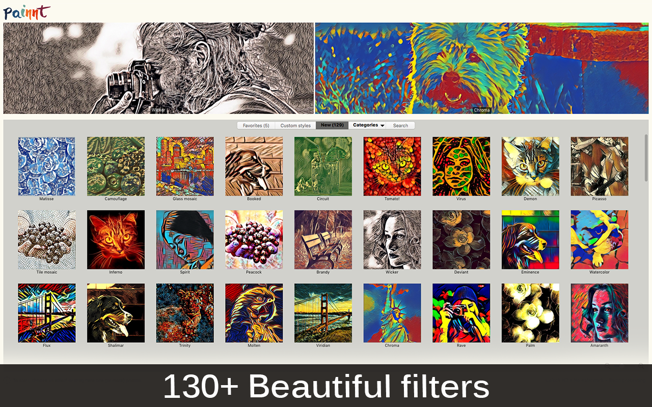 Painnt Art & Cartoon Filters 1.42 Mac 破解版 艺术卡通滤镜编辑器