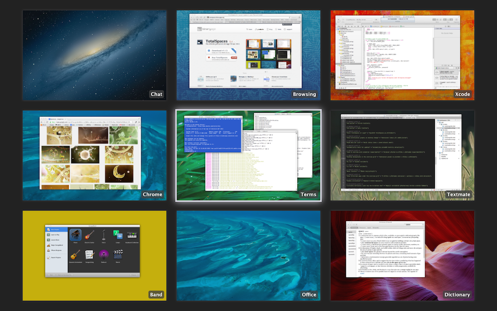 TotalSpaces 2.9.9 Mac 中文破解版 - Mac上优秀的网格式桌面管理工具