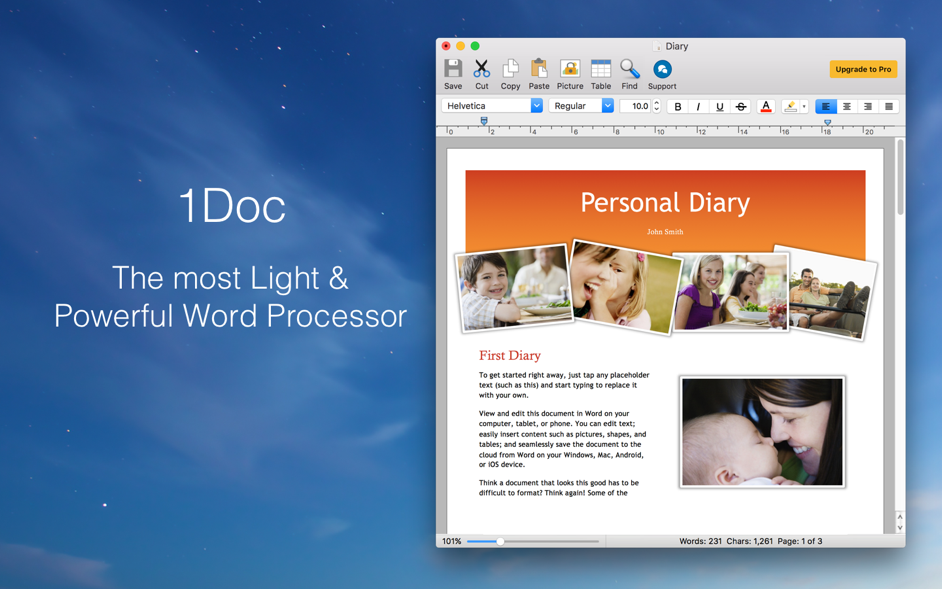 1Doc Pro for Mac 1.1.0 破解版 - 轻量快速功能齐全的多文档应用