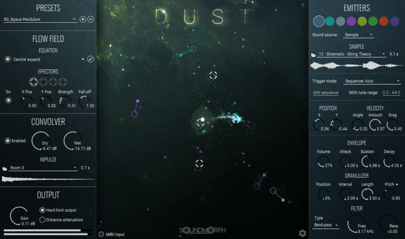 SoundMorph Dust 1.1.8 Mac 破解版 双耳环绕音频颗粒合成仪