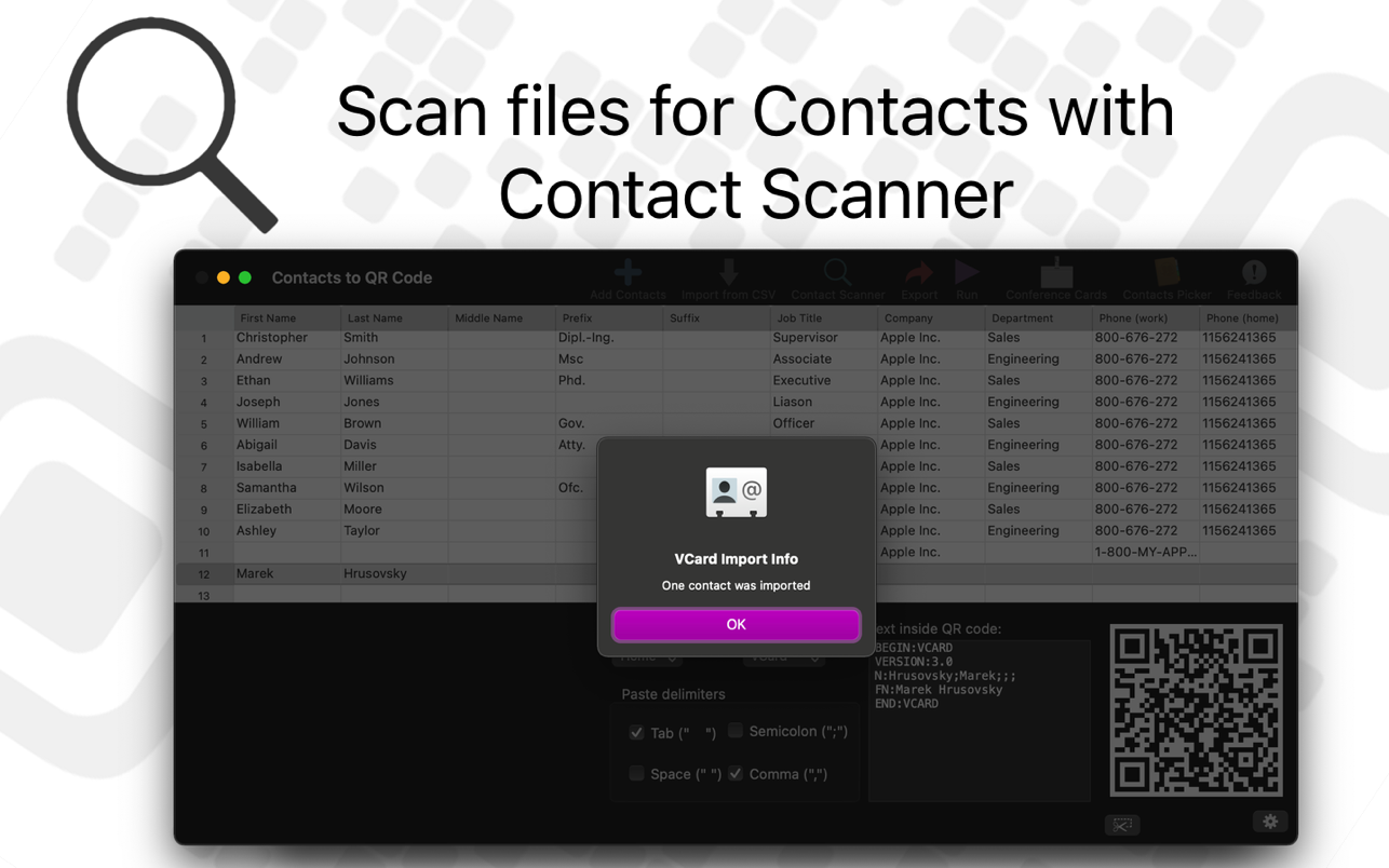 Contacts to QR Codes 1.6.2 Mac 破解版 电子二维码生成器