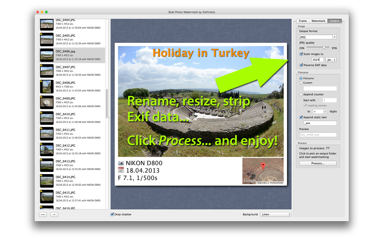 Bulk Photo Watermark 2.0 Mac 破解版 批量水印工具