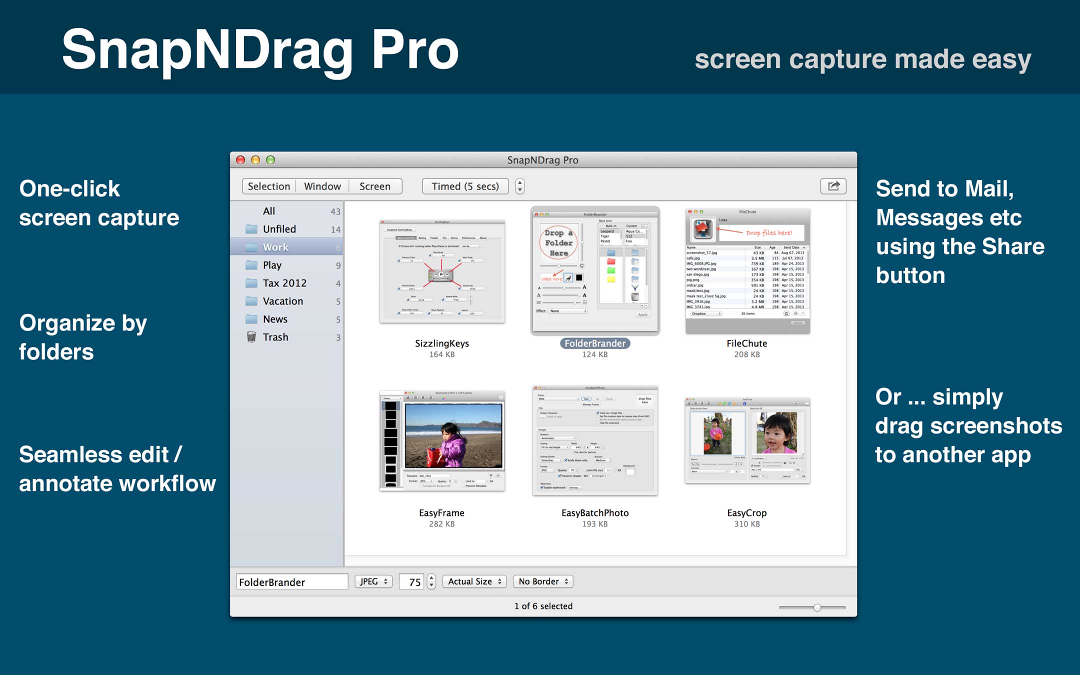 SnapNDrag Pro 4.5.1 Mac 破解版 Mac上优秀的截图和管理工具