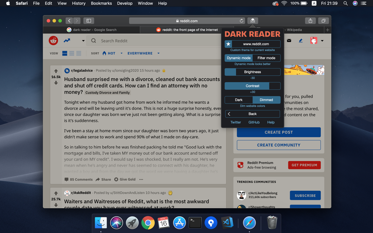 Dark Reader for Safari 1.4.3 Mac 破解版 深色模式Safari浏览器插件
