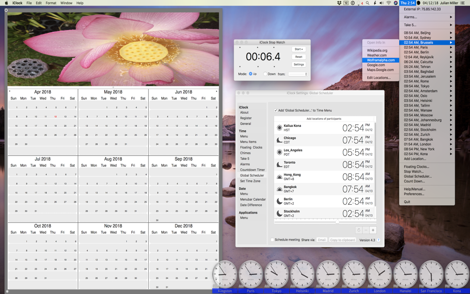 iClock Pro 5.8.7 Mac 破解版 - 多功能的高效菜单栏时钟