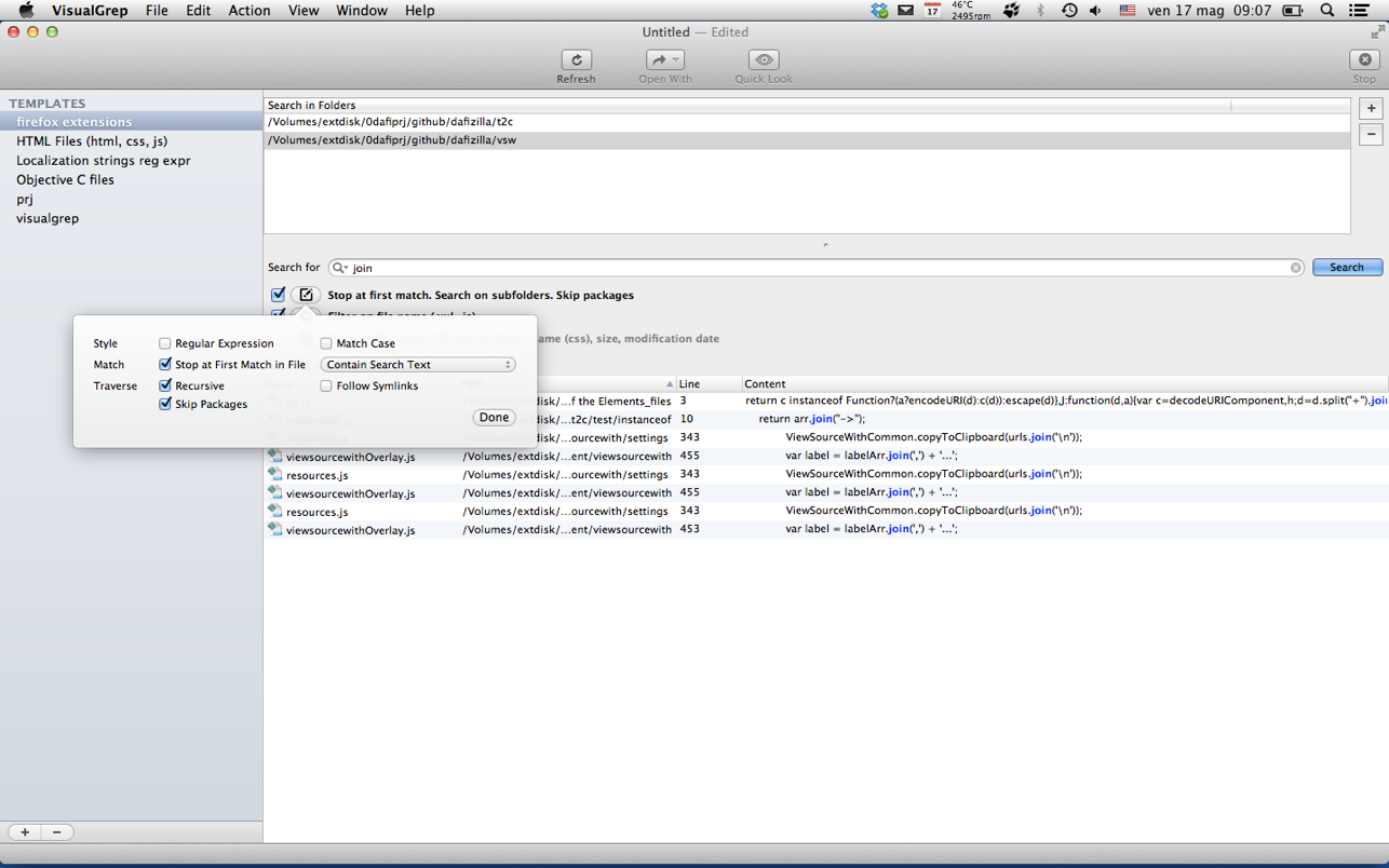 VisualGrep 1.2.8 Mac 破解版 非索引全文搜索工具