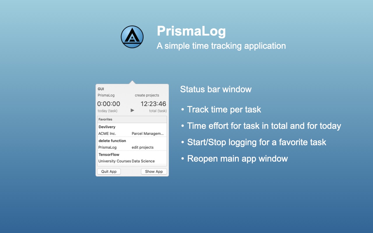 PrismaLog 1.4 Mac 破解版 项目时间跟踪软件
