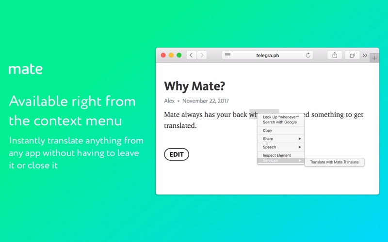 Mate Translator 7.1.0 Mac 破解版 - 翻译软件