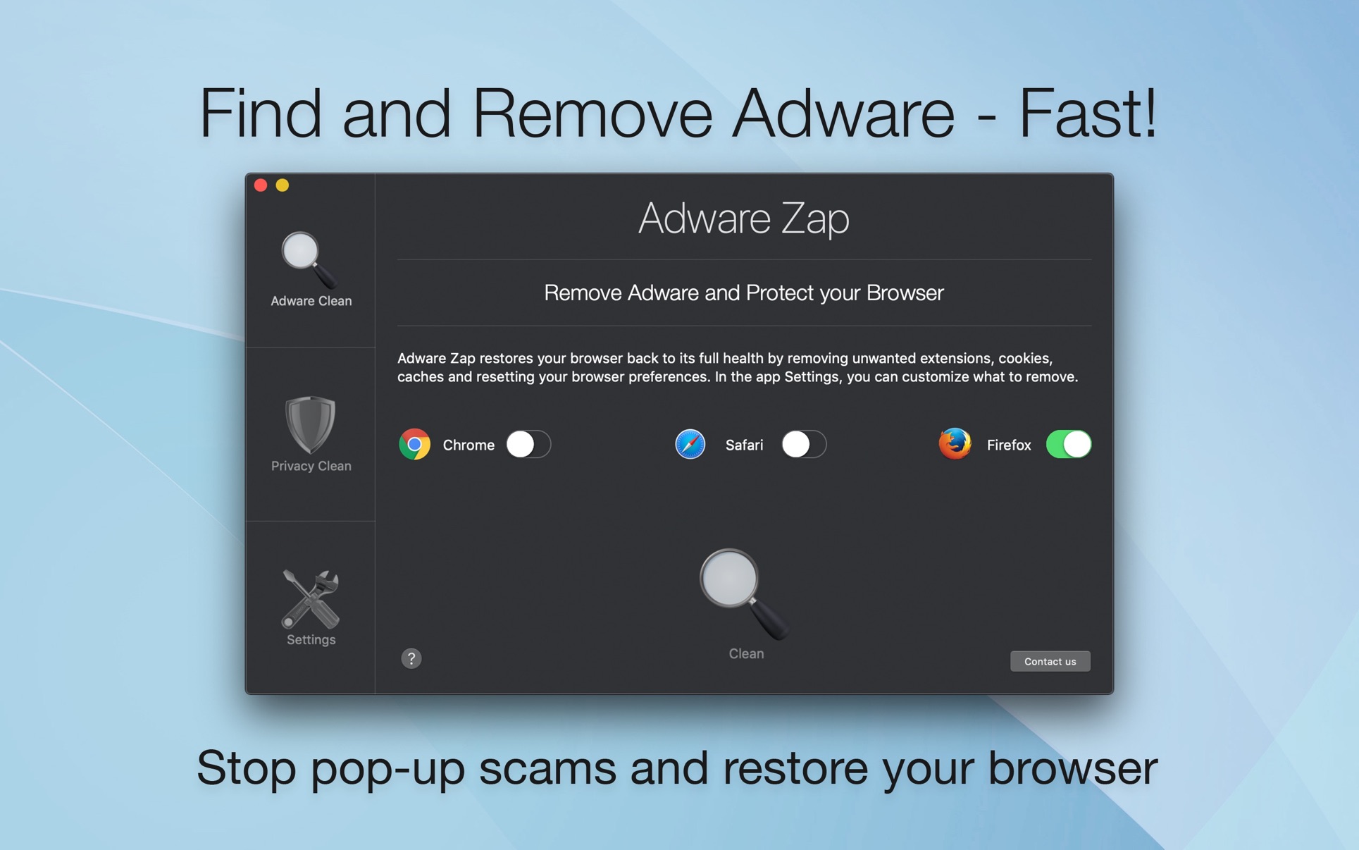 Adware Zap Browser Cleaner 2.8.1.0 Mac 破解版 广告软件清理工具
