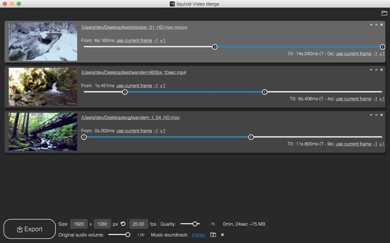 liquivid Video Merge Mac 破解版 视频剪辑合并工具