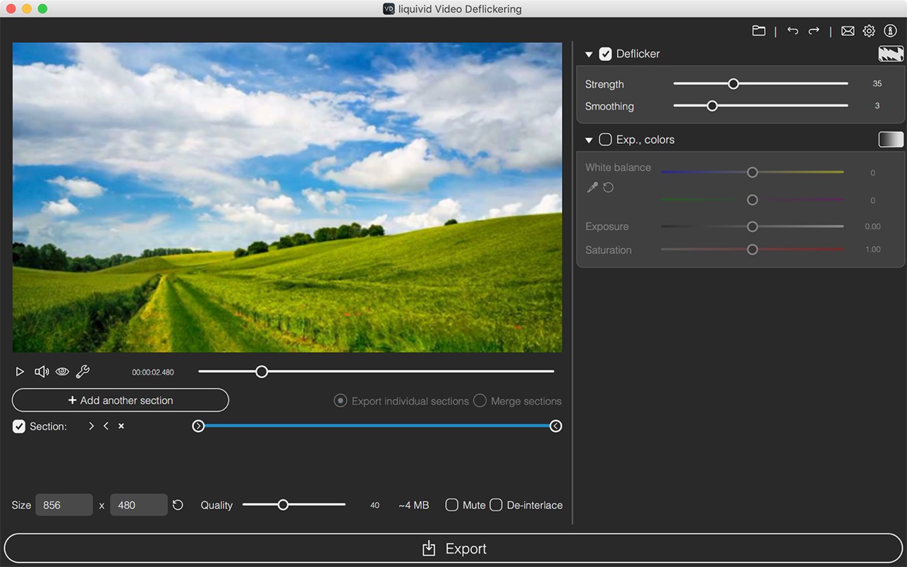 liquivid Video Deflickering Mac 破解版 视频闪烁修复工具