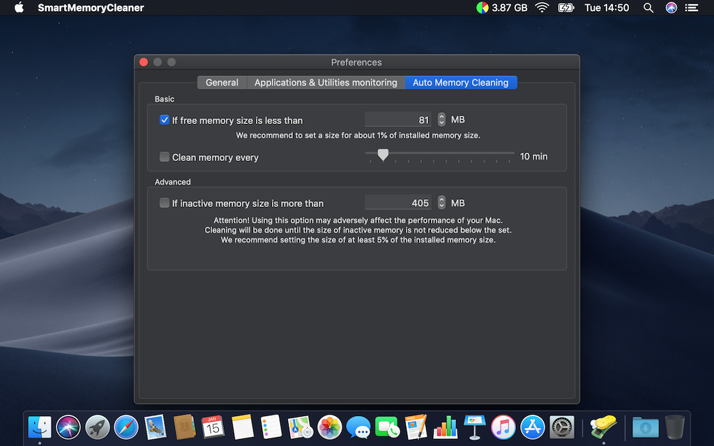 SmartMemoryCleaner 2.2.1 Mac 破解版 智能内存清理工具