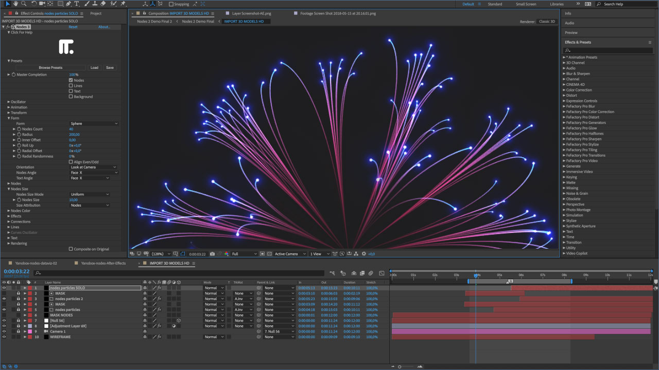 Yanobox Nodes 3.0.2 Mac 破解版 新一代点线粒子特效运动图形插件