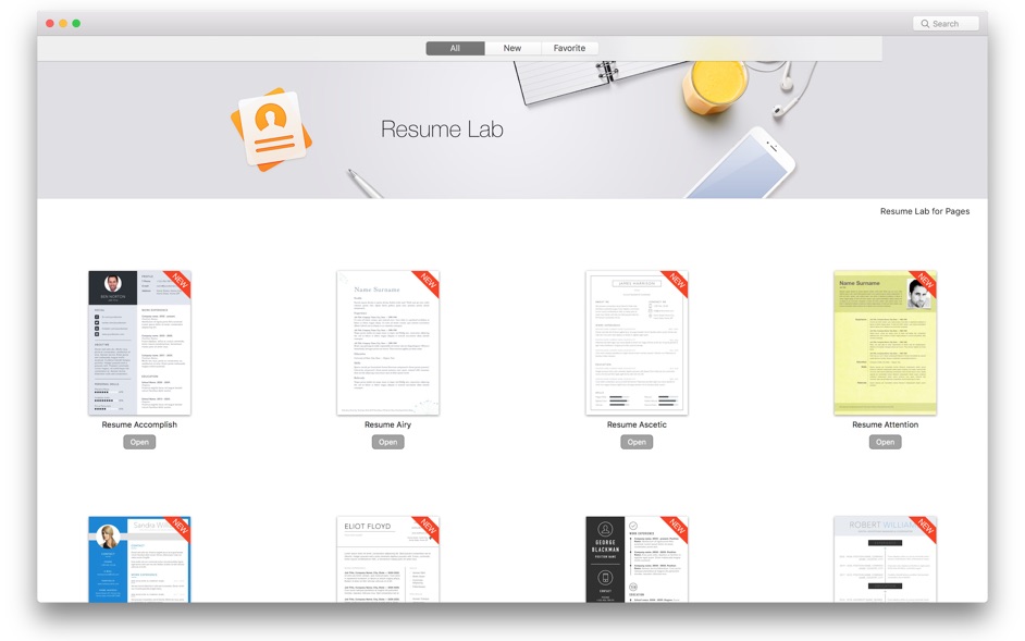 Resume CV Lab for Pages Mac 1.2.1 破解版 - Pages专业简历模版素材