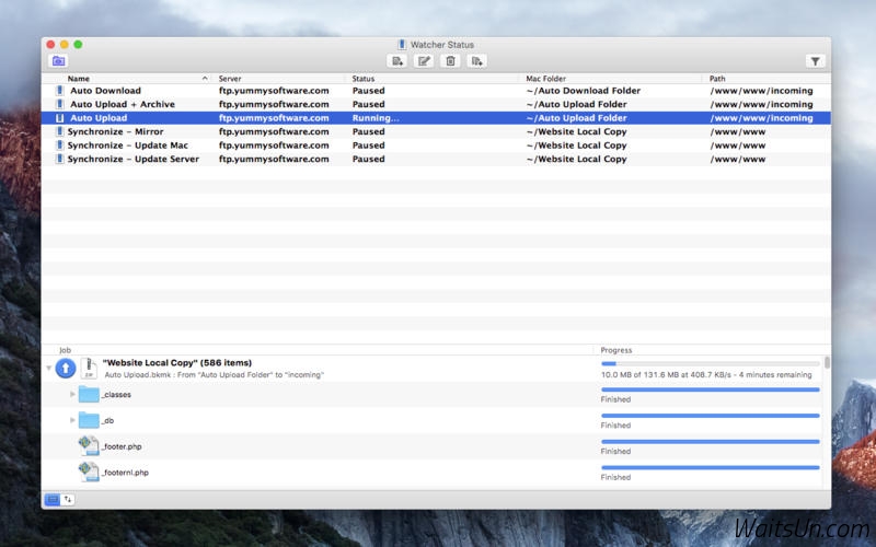 Yummy FTP Watcher for Mac 3.0.9 序号版 - FTP自动上传/下载/同步工具