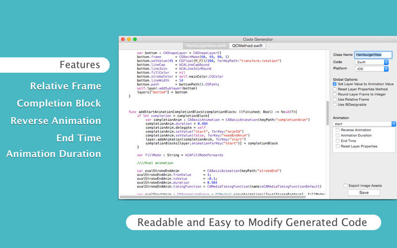 QuartzCode for Mac 1.65.0 注册版 - 优秀的iOS动画编程工具