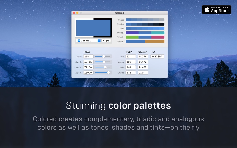 Colored for Mac 1.2.2 破解版 - 调色板工具
