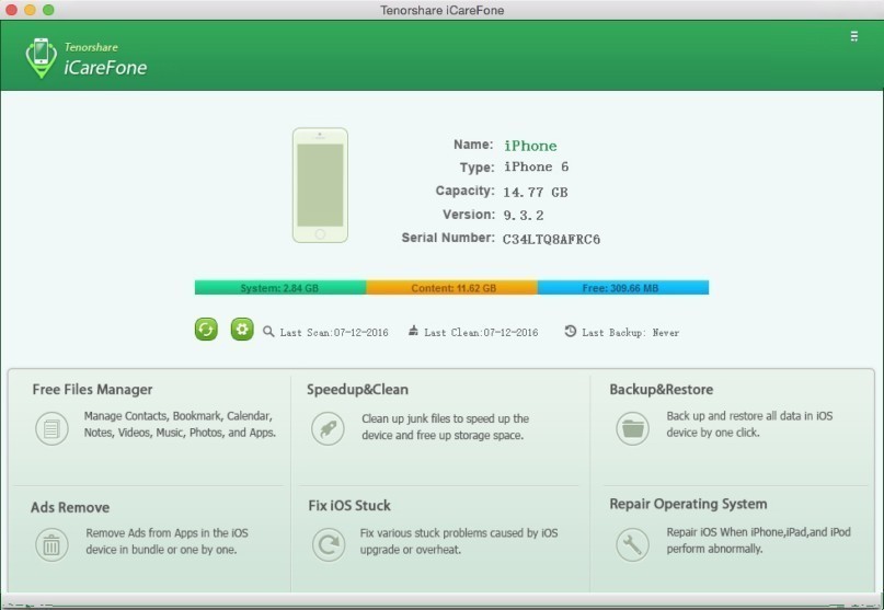 iCareFone for Mac 4.7.0.0 激活版 - iOS系统维护工具